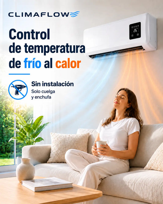 Aire acondicionado portátil de pared 2 en 1 ClimaFlow™ (frío y calor)